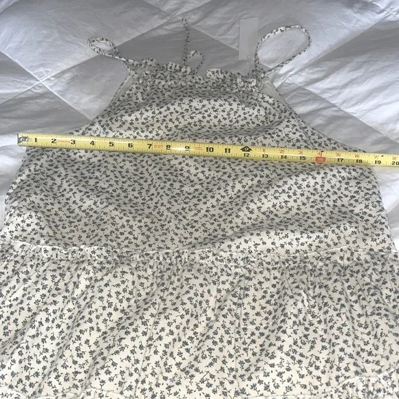 LULU’S x LUSH Fondest of Feelings Cream Floral Print Tiered Mini Dress Sz S - Picture 13 of 15